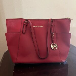 Michael Kors Cherry Red Tote Bag